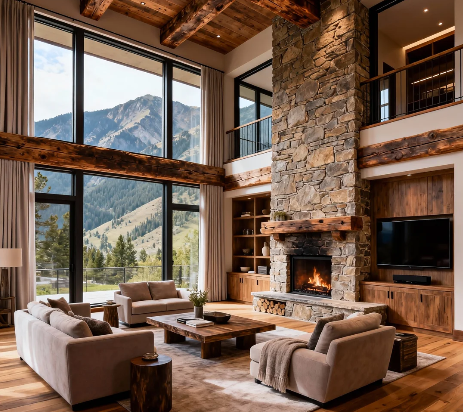 Great Room with Mountain Views